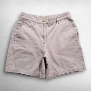 Lauren Ralph Lauren Chino Shorts Women 4 Beige Twill‎ Flat Front Pockets Zip